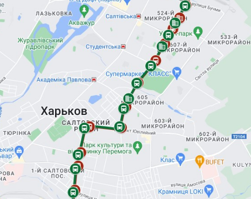 маршрут 31-го троллейбуса Харьков