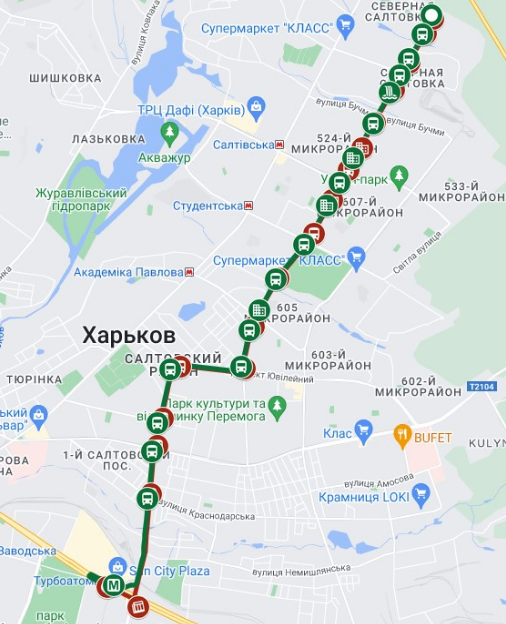 маршрут 31-го троллейбуса Харьков