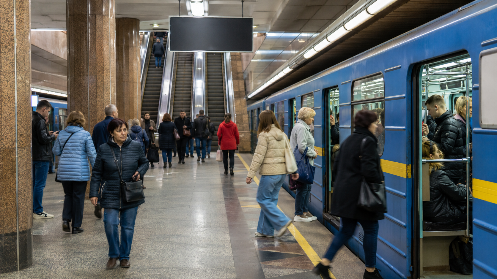 Станції Дніпровського метро та пасажирська платформа